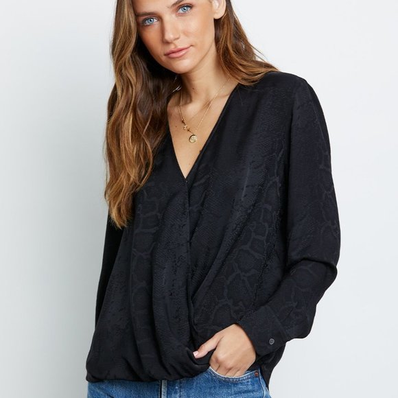 Rails Tops - RAILS Hillary Snake Jacquard Wrap Top